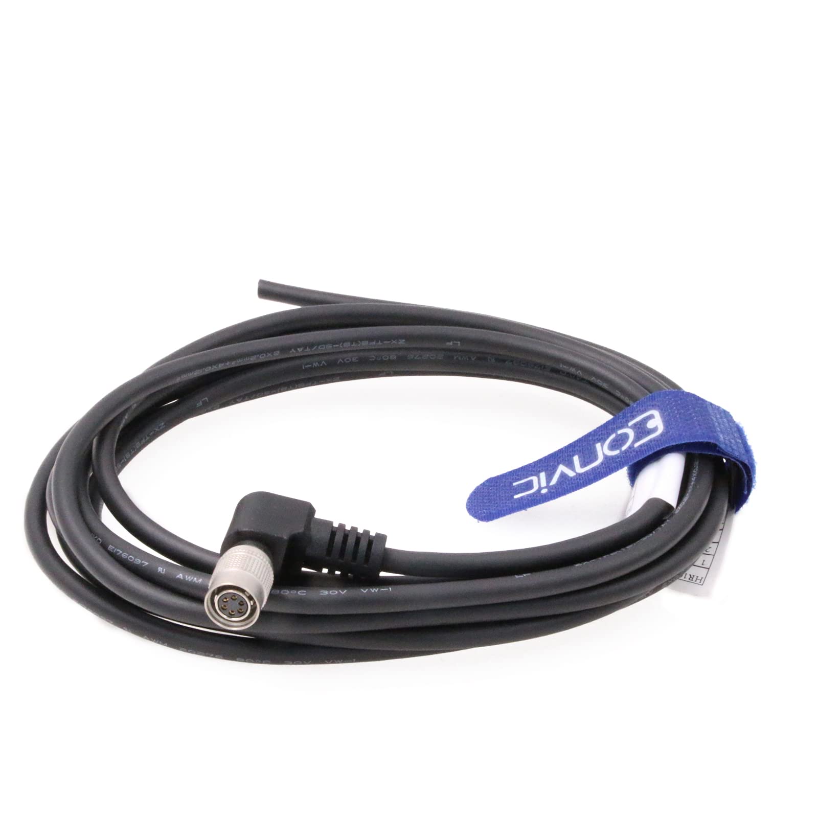 Eonvic Right Angle Hirose 6 pin/Open Twisted High Flex Power I/O Cable for Basler Camera Machine Vision 3M