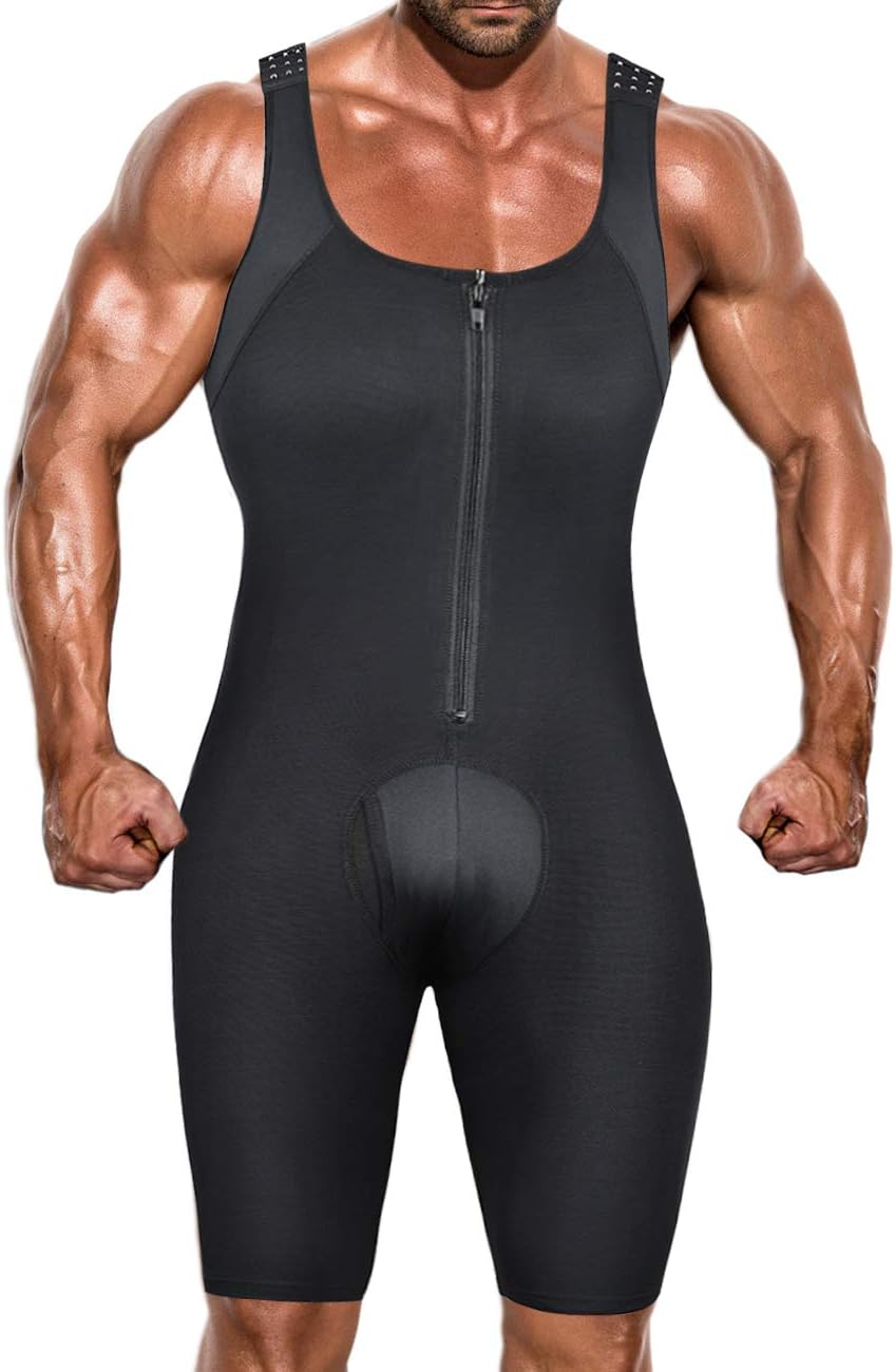 DoLoveY Men's Shapewear Bodysuit Full Body Shaper Compression Slimming Suit Breathable