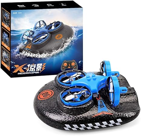 Cx Tech 3 In 1 Mini Rc Boat Drone Remote Control Hovercraft Land And Air Remote Control Car With Led Light Flying Air Boat Land Driving For 3 Speeds Modes Amazon Co Uk Sports