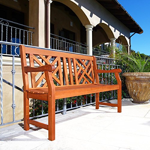 VIFAH V445E Outdoor Two Person Bench, Atlantic