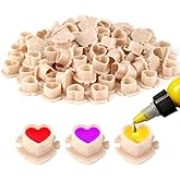 200pcs Biodegradable Tattoo Ink Cups Heart Shaped Base ECO-Friendly Disposable Spliced Pigment Caps Tattoo Accessories