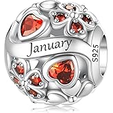 925 Sterling Silver Lucky Clover Birthstone Charms for Bracelets Dangle Pendant with 5A Cubic Zirconia Compatible Pandora Bracelets, Ladies Birthday Gift