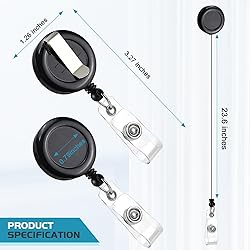 50 Pack Retractable Name Badge Holder Reel with