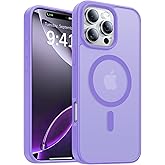 KCQNine Magnetic for iPhone 16 Pro Case,[Compatible with MagSafe][Military-Grade Drop Protection][Anti-Yellowing]Shockproof Protective Translucent Matte Cover for iPhone 16 Pro Phone Case,Light Purple