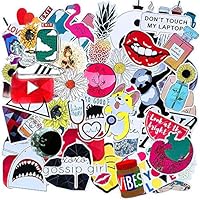 Cute Stickers for Water Bottles, Laptop Stickers Big 50 Pack Vinyl Waterproof Aesthetic Fashion Stickers for Teens Girls Laptop,Phone,Travel Extra Durable
