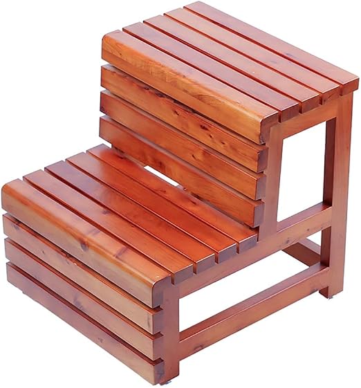 Amazon Com Household Ladder Solid Wood Two Step Ladder Stool Dual Use Ladder Stool Step Foot Stool Climb Ladder Color A Home Kitchen