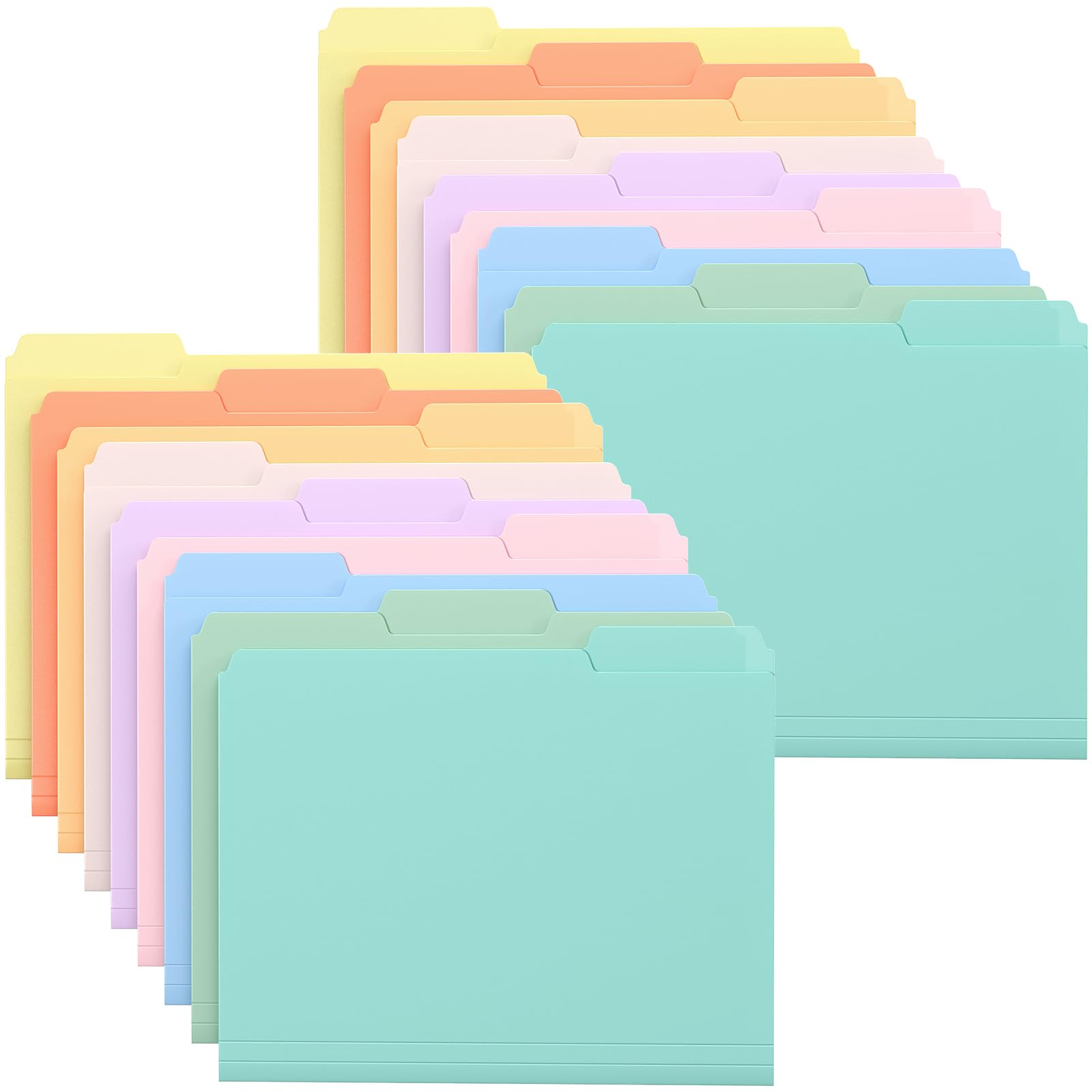 Photo 1 of KTRIO 18 Pack Plastic Colored File Folders, Filing Folders for Letter Size, Poly File Folder, Assorted Colors, 1/3-Cut Tabs
