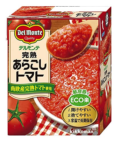 キッコーマン食品 デルモンテ 完熟あらごしトマト 紙パック トマト缶 缶詰 388g×12個商品画像