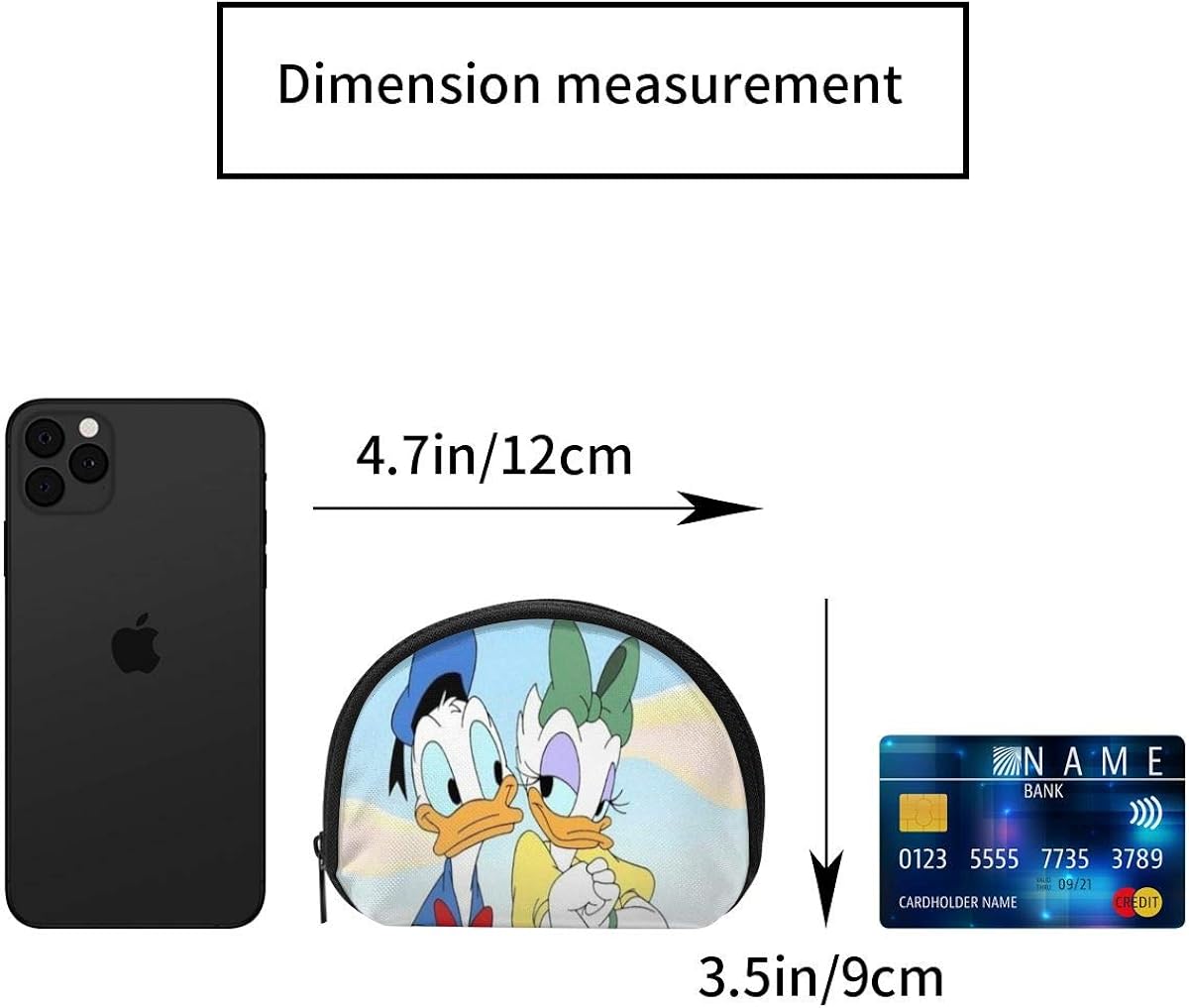 Amazon 壁紙ドナルドダックとデイジーダック 小さい小銭入れ 使いやすさ抜群 ファスナー コンパクト おしゃれ かわいい コンパクト 財布 メンズ レディース Wcxddp 小銭入れ