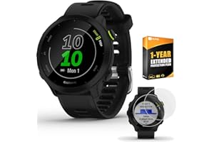 Garmin Forerunner 55 GPS Running Watch (Black) with 2-Pack Screen Protector Bundle