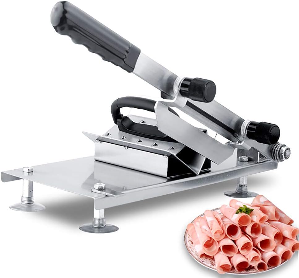 Cold Meat Slicer,Professional Meat Slicer,Stainless Steel Blade,Can Be Washed Whole Body,Small and Convenient to Store,Adjustable Slice Thickness 0.5-25mm for Meat,Vegetables,Fruits