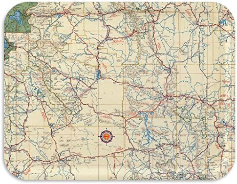 Wyoming 1956 Map Tray / TV Dinner Tray, Decorative Road Atlas Tray, 17"x13" Wyoming Tray, 100+ different designs