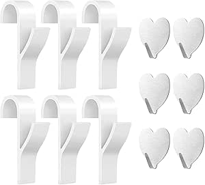 Huker Gancho para Radiador Toallero, Gancho para Radiador de Toalla de 6 Piezas y 6 Piezas Ganchos Adhesivos Toalla(12 Piezas)