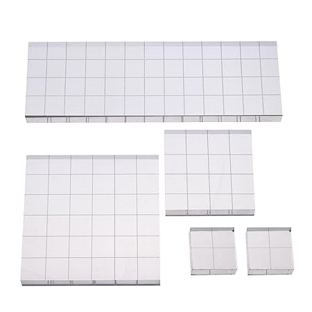 Stempel Block Acryl Block mit Gitterlinien, Sortierte Größen, 5 Stück