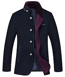 chouyatou Men's Gentle Band Collar Single Breasted