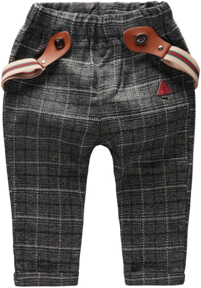 Little Baby Boys' Girls' Cotton Pants Suspenders Trousers 03 Years Grey Size 12M