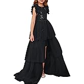 GRACE KARIN Girls Sequin Dress Formal Pageant Sparkle Party Ruffle Prom Maxi Dress Size 5-14Y