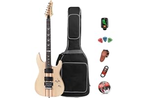 BULLSTAR Electric Guitar Kit 39 Inch Full Size,6 Extra String, Picks, Gig Bag, Shoulder Strap, Cable (D300-Wood)