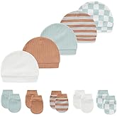 10 Pieces Newborn Baby Cotton Cap and Mitten Sets