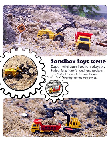 U DREAM Construction Vehicles for Kids Toys, 5 Assorted Mini Diecast Trucks Excavator Loader Bulldozer Dump Cement Mixer, Tiny Toys for Toddlers Boys and Girls, Construction Cake Topper Party Favors - Thumbnail 2