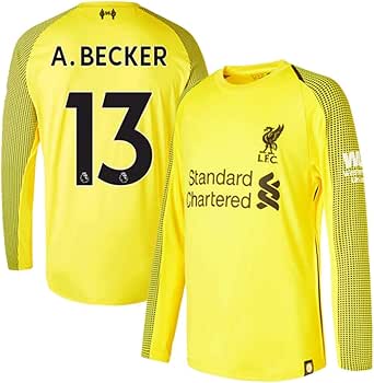 ZXAOYUAN Alisson Becker #13 Men's Goalkeeper Long Sleeves ...