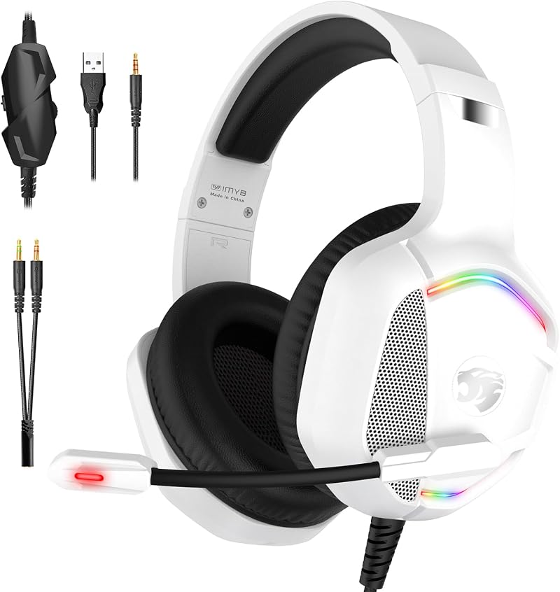 IMYB Gaming Headset with Microphone for PC Xbox PS5 PS4 Stereo Over-Ear RGB