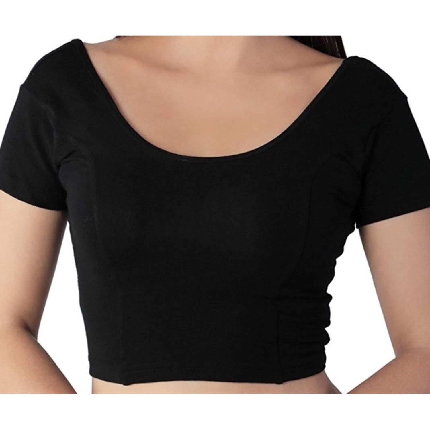 fressia fabrics women's stretchable readymade saree blouse crop top choli