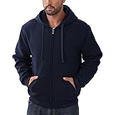 Men’s Full Zip Up Hoodies Sherpa Fleece Lined Hoodie Heavyweight Thick Zipper Jacket Heavy Warm Winter Coat