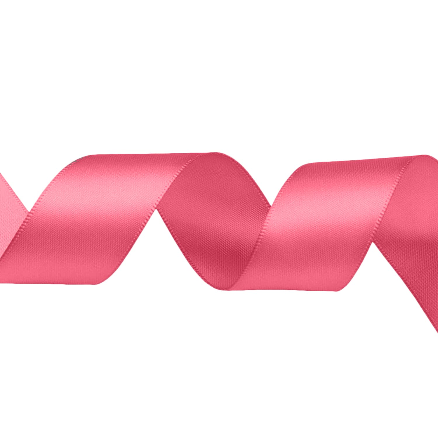 WedDecor Rose Pink Ribbon for Gift Wrapping, 50mm x 25 Metres Double Sided Polyester Satin Ribbon Roll for Christmas, Wedding, Crafting, Sewing, Hair Bow, Birthday Cake Decoration