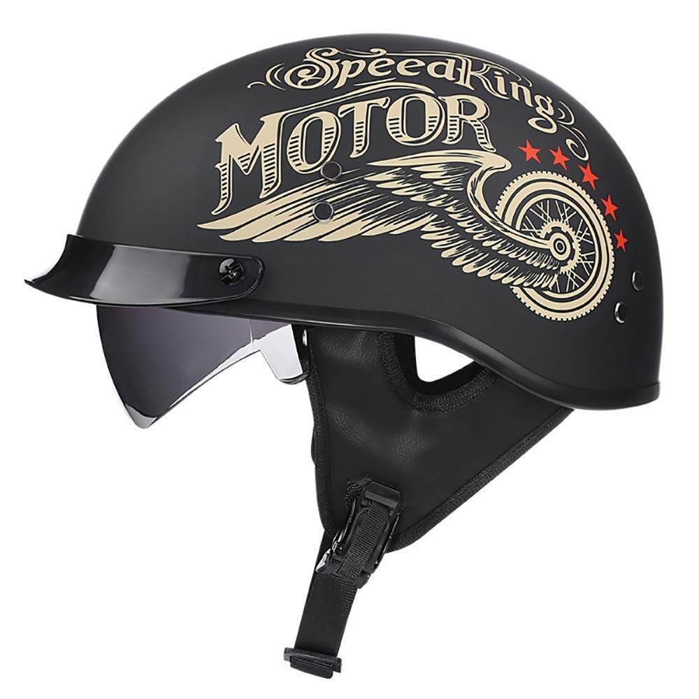 Adult Motorcycle Half Helmet Open Helmet Retro Harley Motorcycle Helmet Scooter Scooter Pilot Jet He