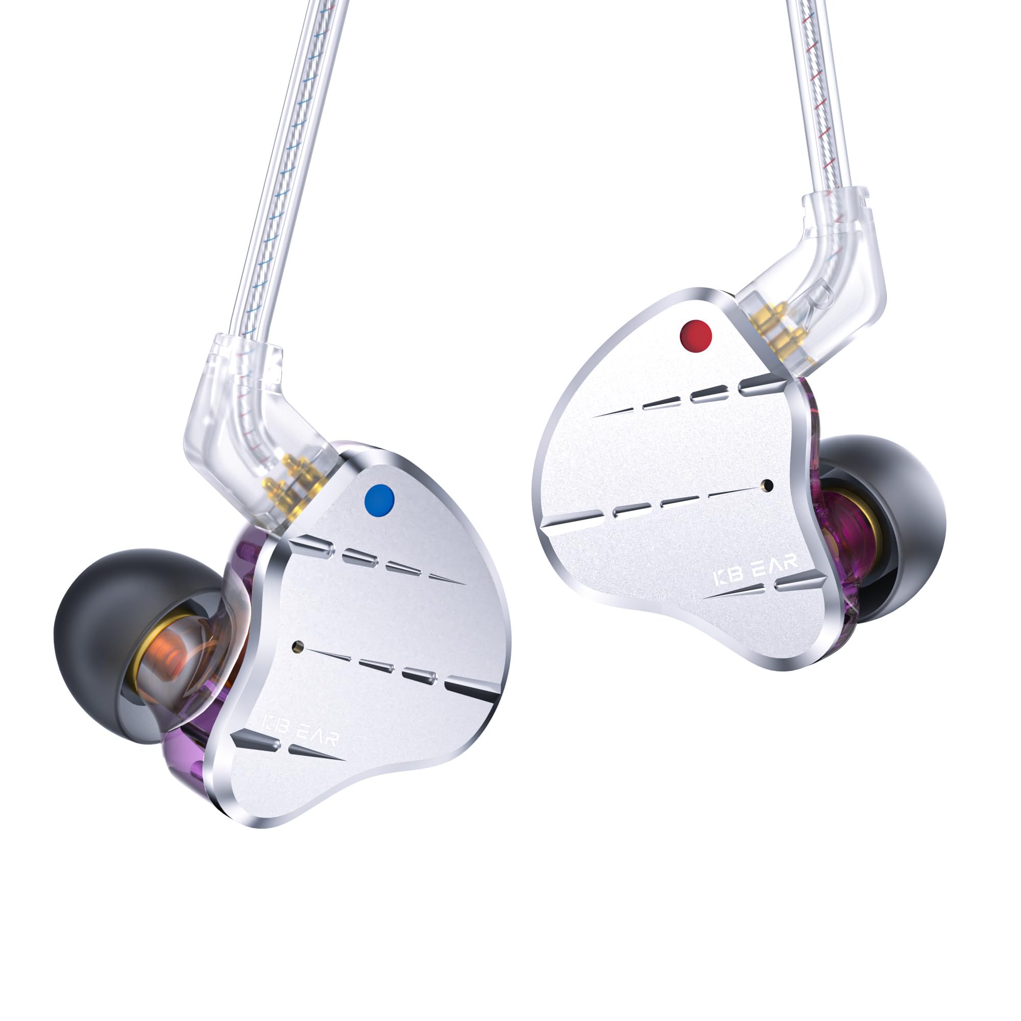 KINBOOFI KBEAR KS10 Ear Monitors Headphone, Professional Wired Earbuds Earphone, HiFi KBEAR in Ear Monitor Headphone Musician Headset IEM Headphone with Detachable 2 Pin Cable(Purple, without mic)