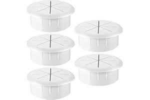 HYCC 5 Pack 2 Inch Flexible Desk Grommet,Organize Wires and Cables on Office Equipment, Computer Components, Entertainment Systems Effectively - Color: White
