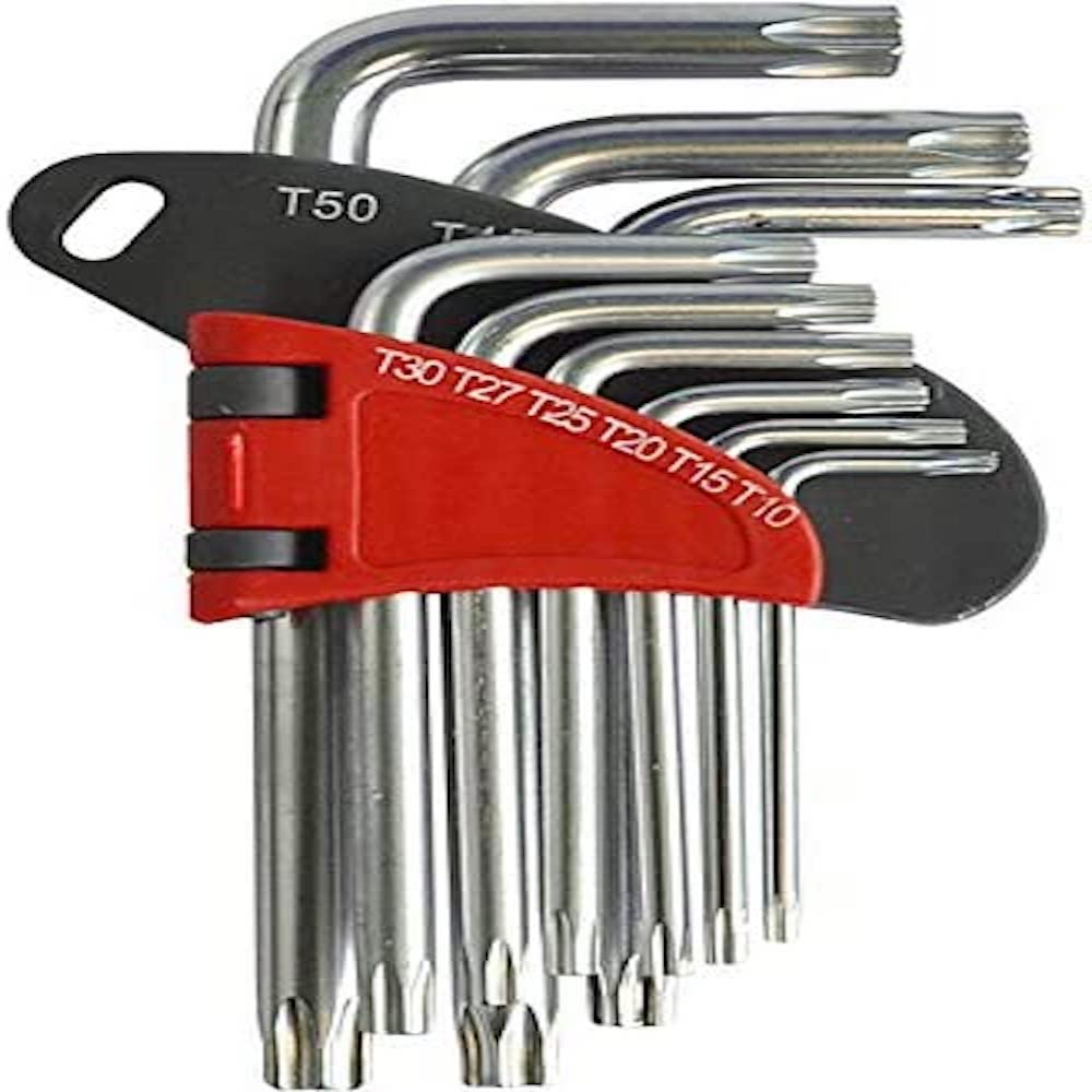 Simply Tools ALKT1 9 Piece Torx Allen Key Set Varied Sizes Chrome Vanadium Steel