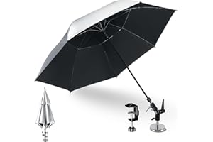 FIXOASIS 60" Hvac Umbrella with Magnetic Base,Universal Clip Included,Reinforced Fiberglass,Wind-Resistnat, Better Than Foldable Ribs,Portable Magnetic Umbrella,For Hvac and Outdoor Activities,180°Adjustable