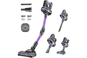 YKYI Cordless Vacuum Cleaner, 40KPa Suction 450W Motor with 2 Modes, 50-Min Runtime & Foldable Design, Cordless Stick Vacuum 