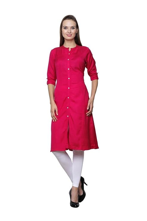 Pink kurti with white leggings Clearance
