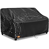 UNARK Outdoor 2 Seater Loveseat Cover, Waterproof Heavy Duty Patio Furniture Covers, 58W x 33D x 32H Inches Outdoor Couch Cover, Sofa Covers for Patio Furniture Waterproof,Black