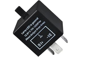 Dogary CF13 LED Flasher Relay, 3 Pin Adjustable Relay for Sloving Hyper Blink Flashing Turn Signal and Hazard Warn Problem, Plug and Play Flash Frequency Repair Tool, Universal for Most Cars (Black)