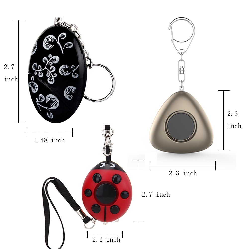 Emergency Personal Alarm Keychain Self Defense for Elderly Kids Women Adventurer Night Workers Pack of 3