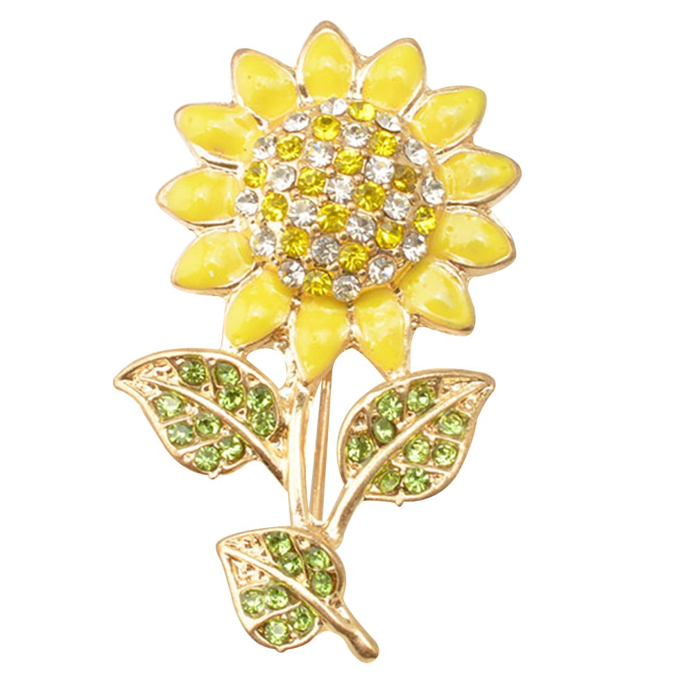Amosfun Elegant Rhinestone Brooch Sunflower Lapel Pin Cartoon Colourful Pin for Women Pattern 1 Party Decoration