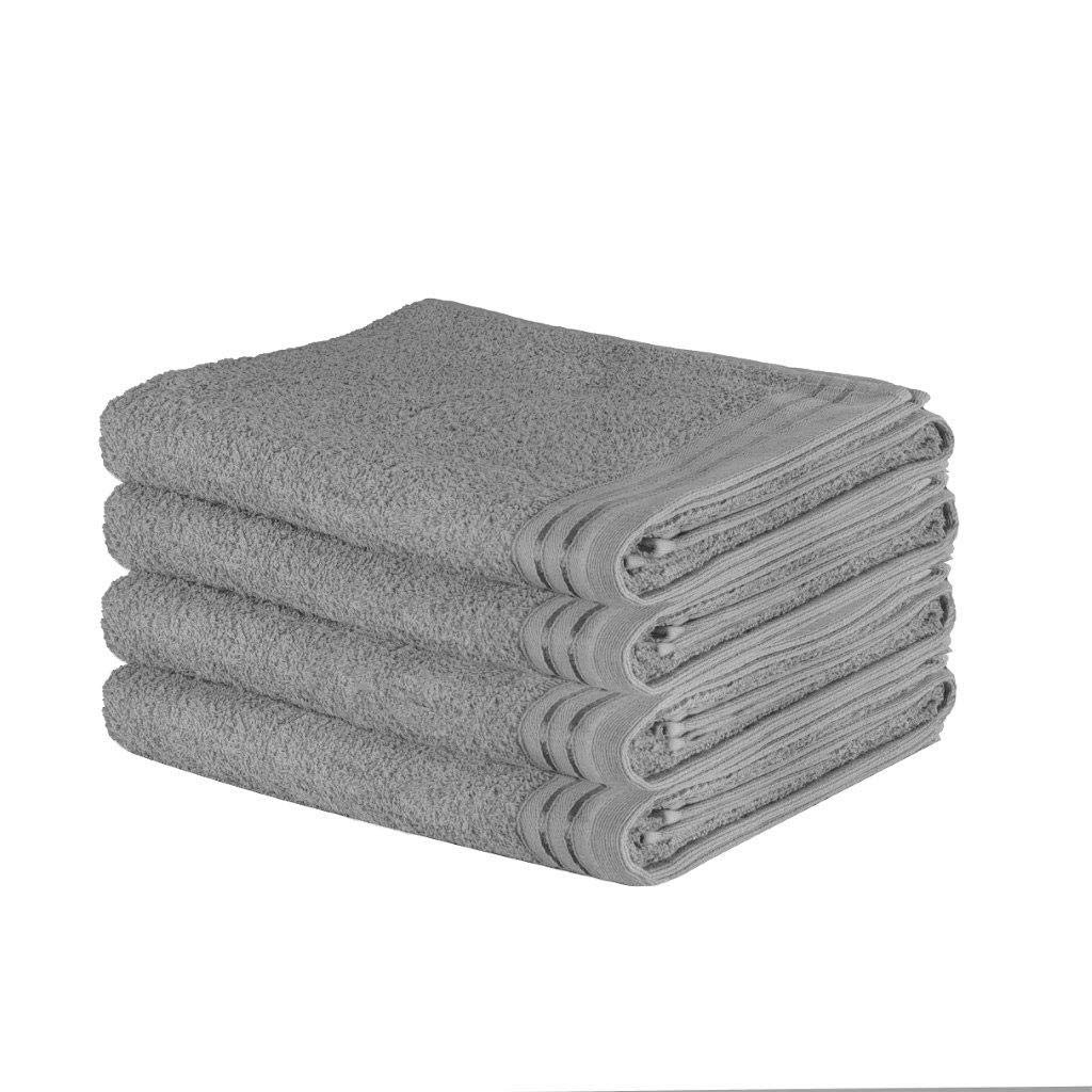 GC GAVENO CAVAILIA Luxurious WILSFORD 100% Cotton 500 GSM Super Soft Extra Absorbent 4Pk Bath Sheets Set [ 75x135 Cm-Silver