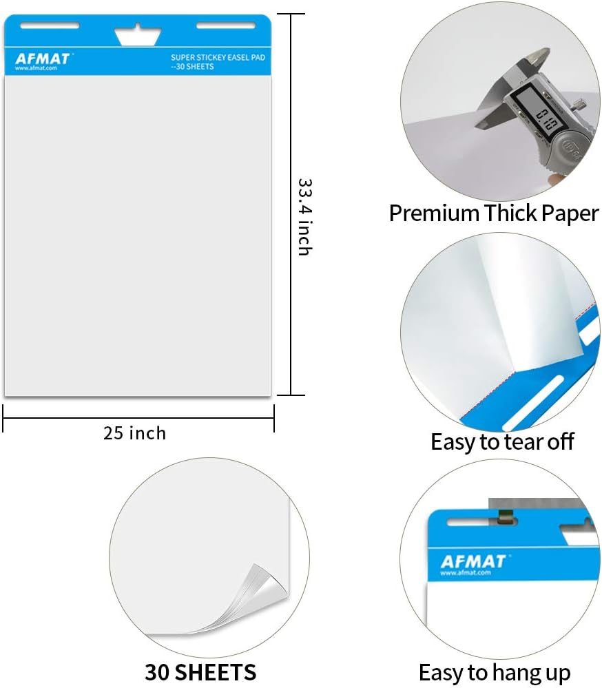 Sticky Easel Pads, Upgraded Flip Chart Paper, Large Easel Paper for Teachers, 25 x 30 Inches, Self Stick Easel Paper for White Board, 30 Sheets/Pad, 8 Pads, Super Sticky with 2 Strips of Adhesive: Pet Supplies