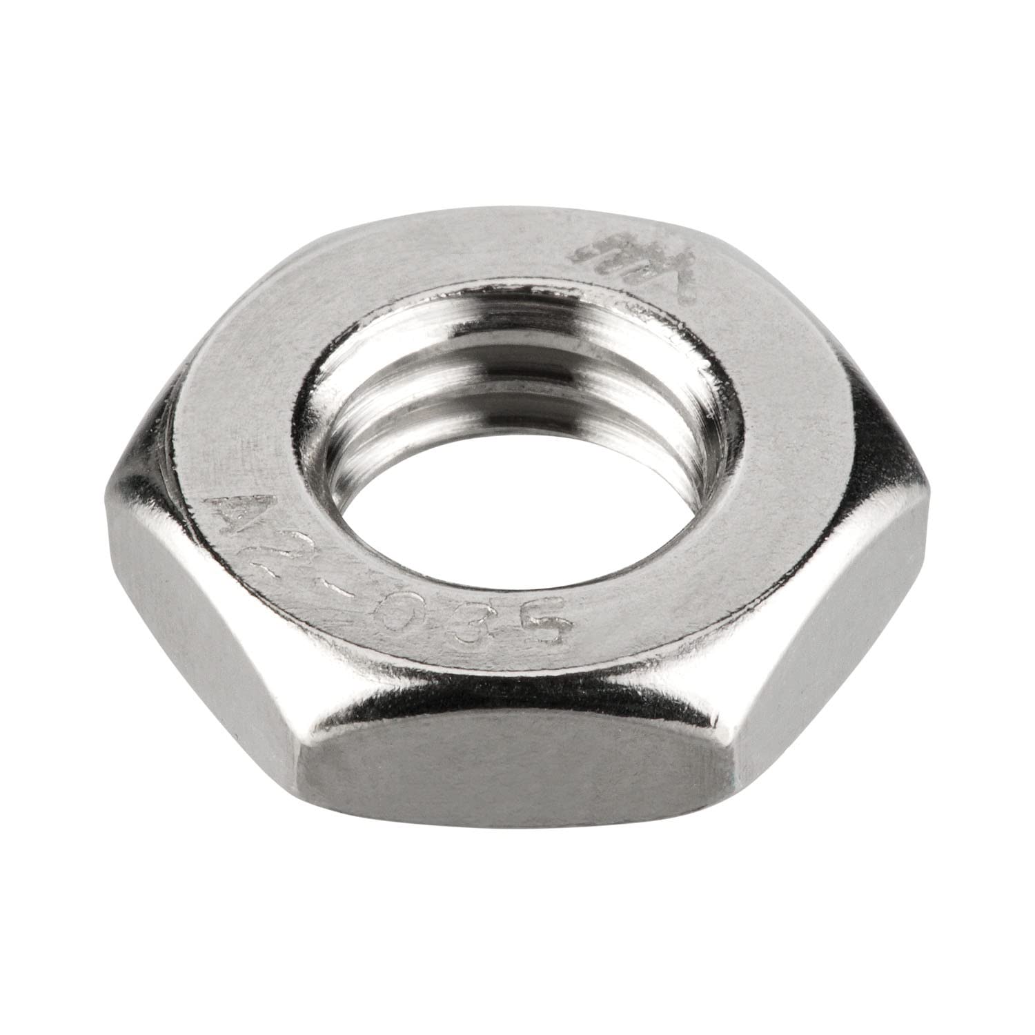 meinschraubenversand.de - Hexagonal nuts (low shape, with chamfer) M5 according to DIN 439 / ISO 4035 - half nuts A2 V2A stainless steel - flat standard nut - M5 100 pieces