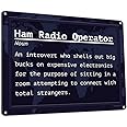Ham Radio Operator Definition for Introverts, 8.5 x 11.5 Inch Aluminum Sign, Funny Ham Shack Wall Decor & Gifts for Amateur, Hobby or Professional Operators, Instructors, Dispatchers 0912-RK3301
