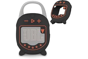 JCHPINE Silicone Cover Case for JBL Clip 5 Ultra Portable Bluetooth Speaker, Protective Skin Accessories for JBL Clip 5 Pro Sound Bluetooth Speaker Stand Up (Only Case) (Black)