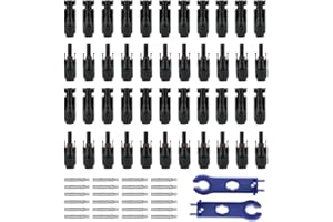 KEDAKEJI 44PCS Solar Panel Connectors, Male/Female Solar Connectors, (22 Pairs 10AWG Solar Connectors with 2pcs spanners)