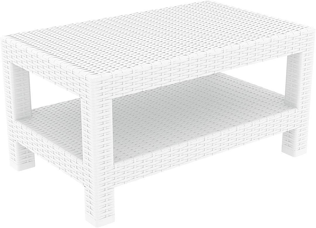 Compamia Monaco Outdoor Coffee Table in White, Commercial Grade : Garden & Outdoor
