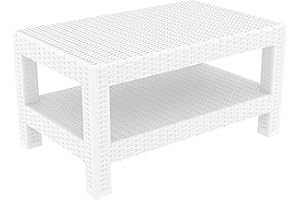 Compamia Monaco Outdoor Coffee Table in White, Commercial Grade