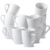 BTaT- White Coffee Mug Set, 12 Pack, 12oz, Ceramic Coffee Cups | Bulk Mug Set for Home, Office, Caf&eacute;, Hot Beverages, Tea, Cappuccino, Everyday Drinkware Use