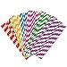 Rainbow Color Stripe Paper Drinking Straws 7.75 Inches 150 Pack
